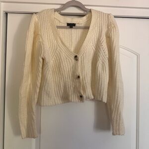 Anthropologie Ivory Knit Cardigan
